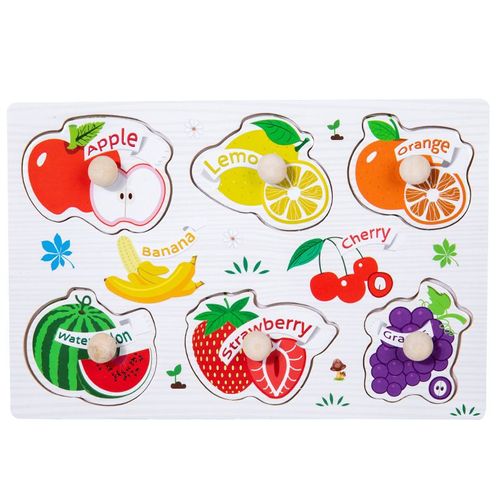 Fruits-400699 - Jeu de Puzzle Montessori pour enfants, Jouets animaux, Camion à fruits, Carte graphique, Jeux assortis, Pour garçons et filles de 1, 2 et 3 ans