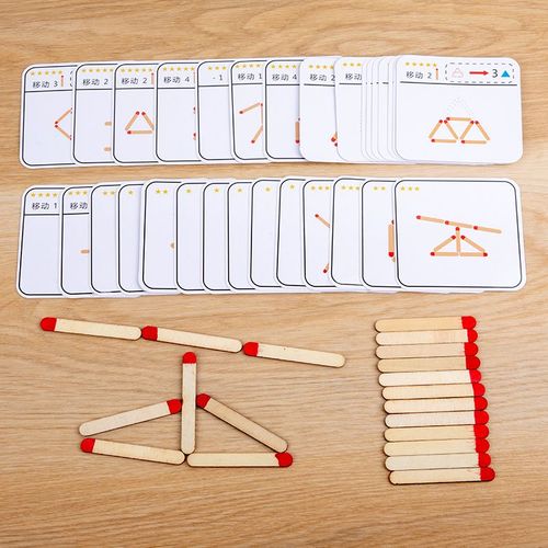 Casse-tête d'allumettes - Jeu de Puzzle Montessori pour enfants, Jouets animaux, Camion à fruits, Carte graphique, Jeux assortis, Pour garçons et filles de 1, 2 et 3 ans