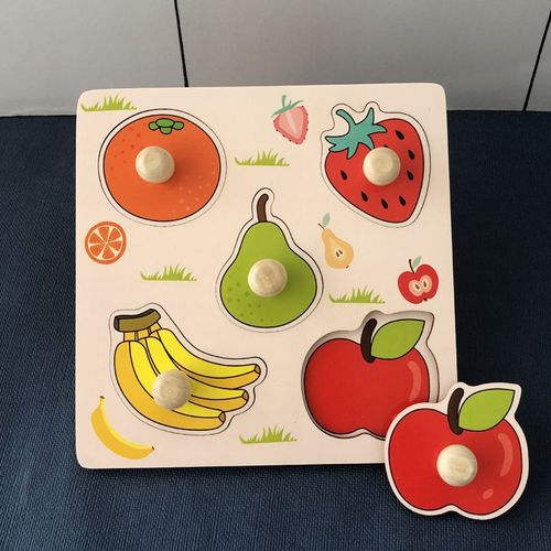Fruits-HH051 - Jeu de Puzzle Montessori pour enfants, Jouets animaux, Camion à fruits, Carte graphique, Jeux assortis, Pour garçons et filles de 1, 2 et 3 ans