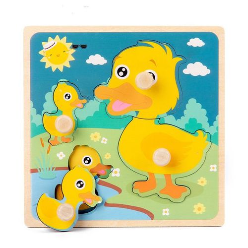 Canard - Jouets Montessori Puzzle En Bois, Véhicule De Dessin Animé, Animaux Numériques, Puzzle, Jeu De Société, Jouet Éducatif Pour Enfants, Nouvelle Collection