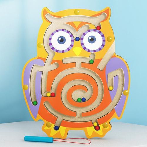 Hibou Jouet 145 - Jouets Éducatifs Montessori En Bois Pour Enfants, Labyrinthe Magnétique Avec Animaux, Puzzle De Dinosaures, Perles De Marche, Labyrinthe