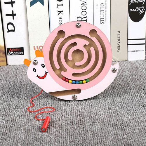 Escargot - Jouets Éducatifs Montessori En Bois Pour Enfants, Labyrinthe Magnétique Avec Animaux, Puzzle De Dinosaures, Perles De Marche, Labyrinthe