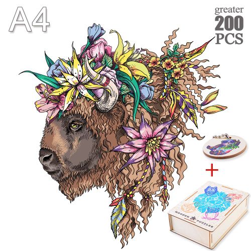Zhiwu-24-A4 - Mystérieux Puzzles En Bois Chat Perroquet Unique Animaux Forme Puzzle En Bois Jouets Pour Enfants Adultes Bricolage Jeux Éducatifs Cadeaux