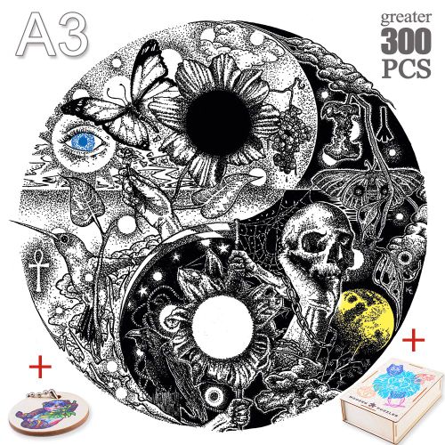 Taichi-01-A3 - Mystérieux Puzzles En Bois Chat Perroquet Unique Animaux Forme Puzzle En Bois Jouets Pour Enfants Adultes Bricolage Jeux Éducatifs Cadeaux