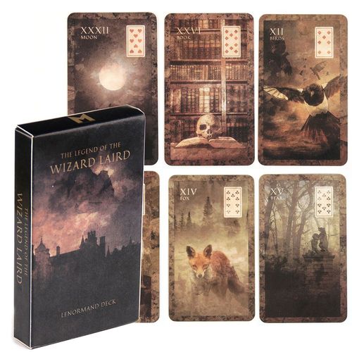 Gris Clair - Jeu De Tarot Laird De La Légende Du Magicien Pour Oracle, Jeu De Société Avec Soin De Soi Sacré, Idéal Comme Cadeau