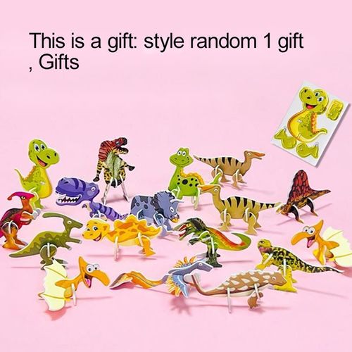 C'est un cadeau - Jouet en bois 3D Montessori pour enfants, Matériaux éducatifs, Dessin animé, Dinosaure, Puzzles de transport, Jouets'apprentissage, 9 pièces