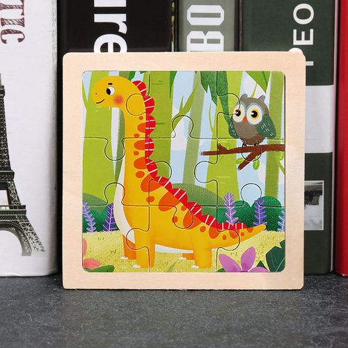 Dragon Serpentin - Jouet en bois 3D Montessori pour enfants, Matériaux éducatifs, Dessin animé, Dinosaure, Puzzles de transport, Jouets'apprentissage, 9 pièces