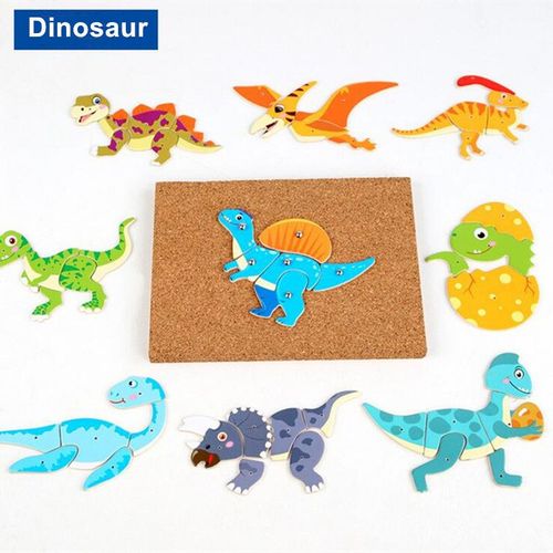 Dinosaure - Jeu De Marteau Et Clous, Planche De Liège, Ensemble De Robinets D'art, Pièces En Bois Colorées De Différentes Formes Et Mini Outils Jouet Créatif Pour Enfants 3 +