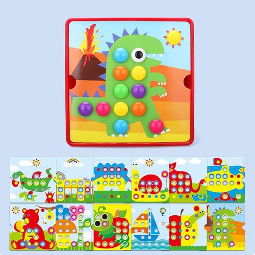 Dinosaure Set M - Jeu de Puzzle 3D Intelligent pour Enfants, Pièce Lente, Nail, Bricolage, Dessin Animé, Jouets Faits à la Main, Montessori dos, Cadeaux de Plateau, Nouveau