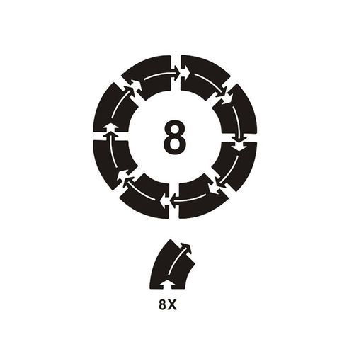 8 Pièces Ligne Solide - Jouets De Circulation Pour Enfants, Bricolage, Jeu De Construction De Route, Voiture, Voie Express, Autoroute, Flexible, Puzzle, Piste, Ensemble De Scène, Tapis De Puzzle