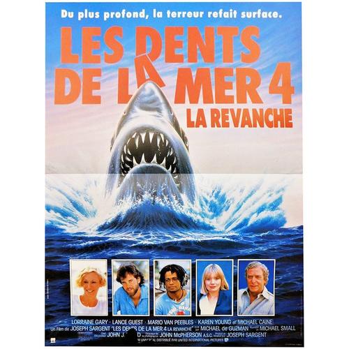 Les Dents De La Mer 4 (Jaws: The Revenge) - Véritable Affiche De Cinéma Pliée - Format 40x60 Cm - De Joseph Sargent Avec Lorraine Gary, Lance Guest, Mario Van Peebles, Michael Caine - 1987