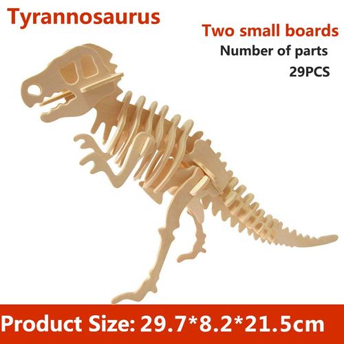 Puzzle 3d De Dinosaure En Bois Solide Pour Enfant, Jouet Pour Bricolage, Modèle D'insertion Et D'assemblage,