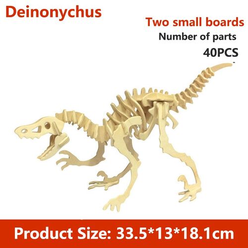 Puzzle 3d De Dinosaure En Bois Solide Pour Enfant, Jouet Pour Bricolage, Modèle D'insertion Et D'assemblage,