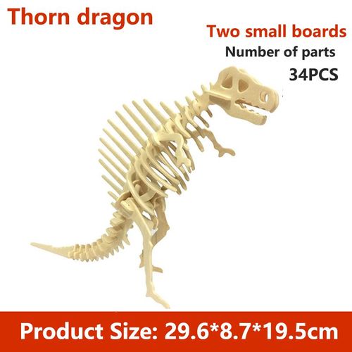 Puzzle 3d De Dinosaure En Bois Solide Pour Enfant, Jouet Pour Bricolage, Modèle D'insertion Et D'assemblage,