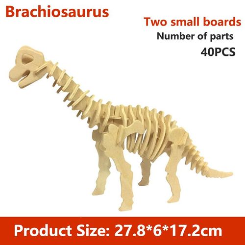 Puzzle 3d De Dinosaure En Bois Solide Pour Enfant, Jouet Pour Bricolage, Modèle D'insertion Et D'assemblage,