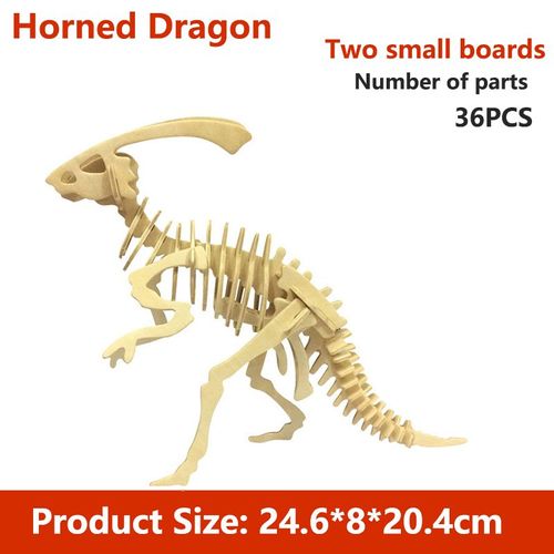 Puzzle 3d De Dinosaure En Bois Solide Pour Enfant, Jouet Pour Bricolage, Modèle D'insertion Et D'assemblage,