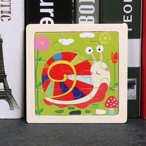 Escargot - Puzzle 3d En Bois Coloré De 11cm, Jouets Cognitifs En Bois Pour Enfants, Jouets Éducatifs Pour Bébés