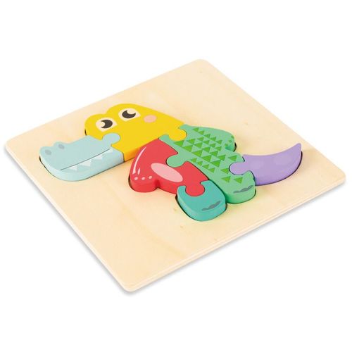 Crocodile - Puzzle 3d En Bois Pour Bébés, Jouets Éducatifs De Haute Qualité, Apprentissage Précoce De La Cognition, Développement De L'intelligence, Dessins Animés