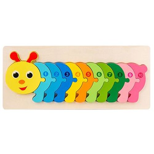 Chenille30x13cm - Puzzle 3d En Bois Pour Bébés, Jouets Éducatifs Montessori Pour Enfants En Bas Âge, Dinosaure, Animal