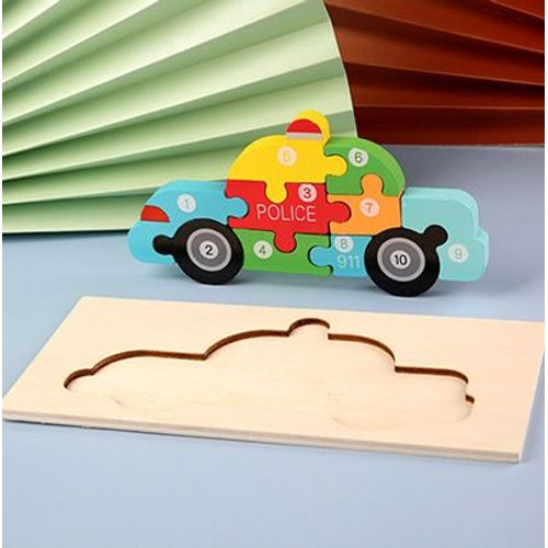 Voiture21cmX10cm - Puzzle 3d En Bois Pour Bébés, Jouets Éducatifs Montessori Pour Enfants En Bas Âge, Dinosaure, Animal
