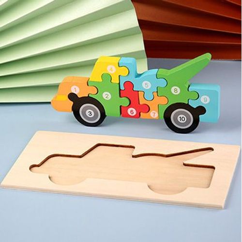 Moto21cmX10cm - Puzzle 3d En Bois Pour Bébés, Jouets Éducatifs Montessori Pour Enfants En Bas Âge, Dinosaure, Animal