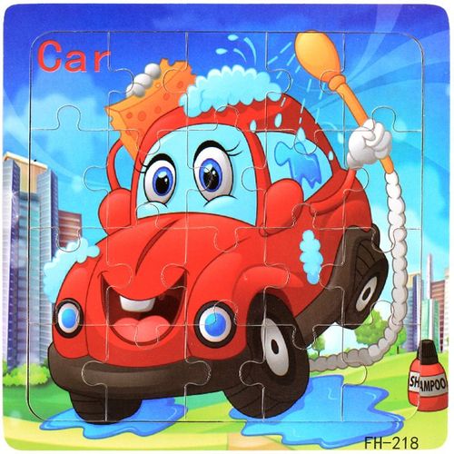 Voiture - Puzzle 3d Montessori Pour Enfants, 20 Pièces, Véhicule Animal De Dessin Animé, Jeu De Puzzle En Bois, Jouets Éducatifs'apprentissage Précoce, Nouvelle Collection
