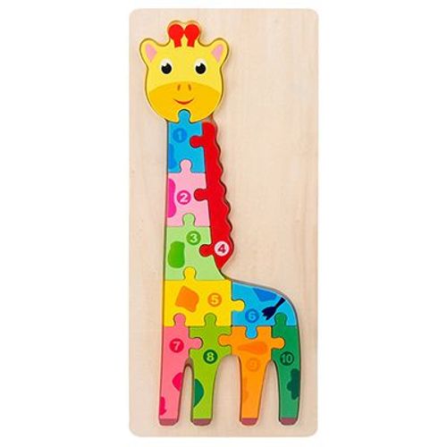 Girafe30x13cm - Puzzle 3d En Bois Pour Bébés, Jouets Éducatifs Montessori Pour Enfants En Bas Âge, Dinosaure, Animal