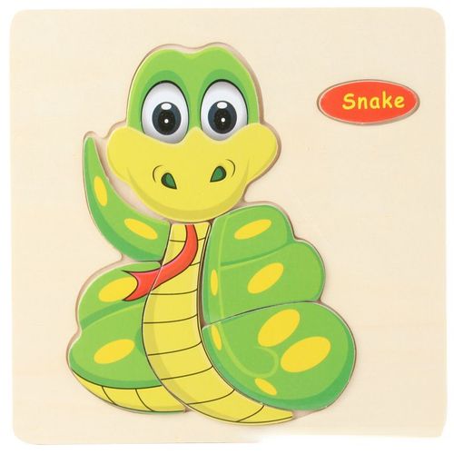 Puzzle 3d En Bois Pour Bébés, Jouets Éducatifs, Développement Du Cerveau, Dessin Animé, Intelligence Animale, Apprentissage Des Formes, Tangram, 1/3 Pièces