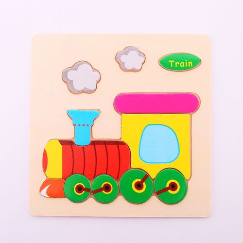 Puzzle 3d En Bois Pour Bébés, Jouets Éducatifs, Développement Du Cerveau, Dessin Animé, Intelligence Animale, Apprentissage Des Formes, Tangram, 1/3 Pièces
