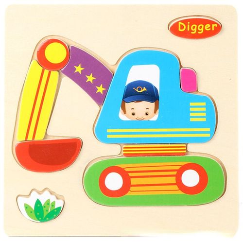 Puzzle 3d En Bois Pour Bébés, Jouets Éducatifs, Développement Du Cerveau, Dessin Animé, Intelligence Animale, Apprentissage Des Formes, Tangram, 1/3 Pièces