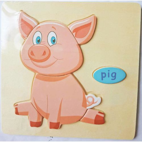 Puzzle 3d En Bois Pour Bébés, Jouets Éducatifs, Développement Du Cerveau, Dessin Animé, Intelligence Animale, Apprentissage Des Formes, Tangram, 1/3 Pièces