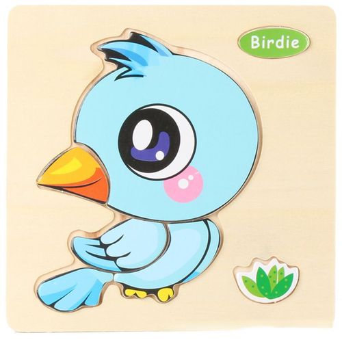 Puzzle 3d En Bois Pour Bébés, Jouets Éducatifs, Développement Du Cerveau, Dessin Animé, Intelligence Animale, Apprentissage Des Formes, Tangram, 1/3 Pièces