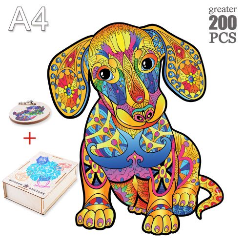 Gou-26-A4 - Puzzle Animal En Bois Pour Adultes Et Enfants, Jeux Interactifs De Décompression, Bricolage, Tortue, Chien, Renard, Cadeaux'anniversaire