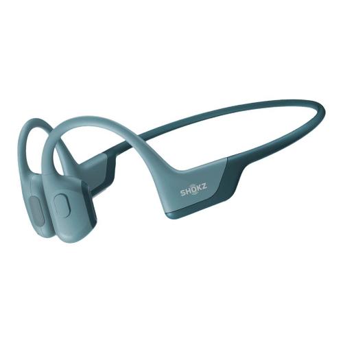 AfterShokz OpenRun Pro - Écouteurs avec micro - oreille dégagée - montage derrière le cou - Bluetooth - sans fil - bleu