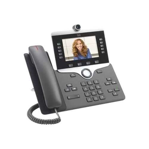 Cisco IP Phone 8845 - Visiophone IP - avec appareil photo numérique, Interface Bluetooth - SIP, SDP - 5 lignes - Charbon - Conformité TAA