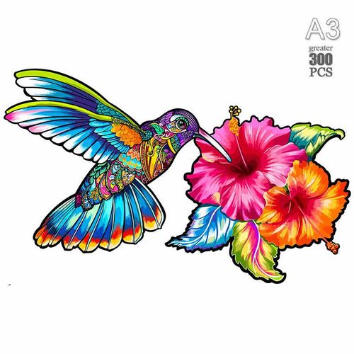 Niao-20-A3 - Puzzle Animal En Bois Pour Adultes Et Enfants, 300 Pièces, Tortue Mystérieuse, Cadeau De Vacances, Jeux Interactifs, Jouet En Bois