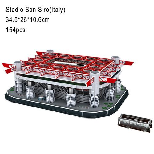 Stade San Siro - Puzzle 3d Classique Pour Enfants, Stade De Football Mondial, Terrain De Jeu De Football Européen, Modèle De Construction Assemblé, Jouets De Bricolage