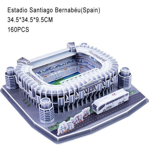 Stade Santiagou - Puzzle 3d Classique Pour Enfants, Stade De Football Mondial, Terrain De Jeu De Football Européen, Modèle De Construction Assemblé, Jouets De Bricolage