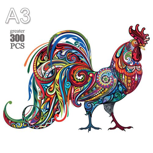 Ji-04-A3 - Puzzle Animal En Bois Pour Adultes Et Enfants, 300 Pièces, Tortue Mystérieuse, Cadeau De Vacances, Jeux Interactifs, Jouet En Bois