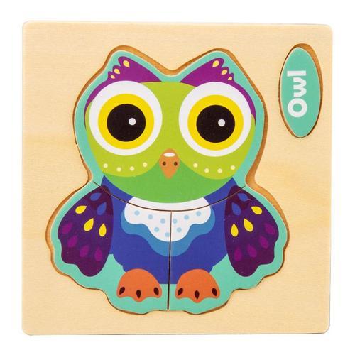 Hibou - Puzzle 3d En Bois Montessori Pour Bébés, Jouets Éducatifs, Puzzle De Circulation Animale, Apprentissage Précoce, Cadeau Pour Enfants