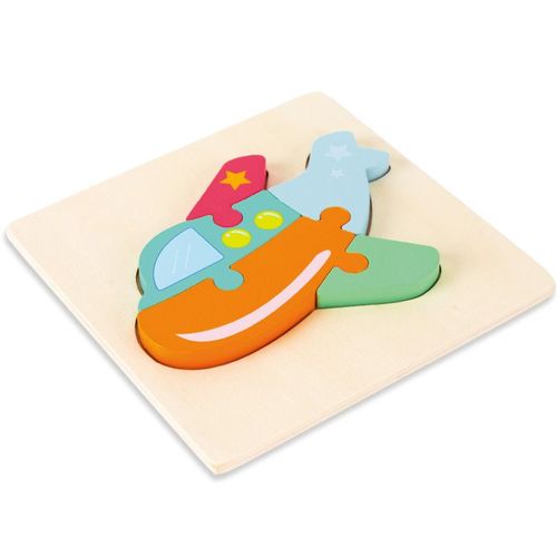 Avion - Puzzle 3d En Bois Pour Bébés, Jouets Éducatifs De Haute Qualité, Apprentissage Précoce De La Cognition, Développement De L'intelligence, Dessins Animés