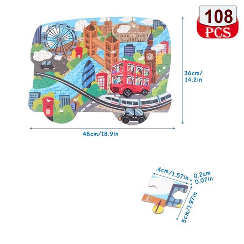 1003 sans boîte - Puzzle Dinosaure Pour Enfants, Jouet Éducatif, Ville, Formes D'animaux, Cadeaux De Noël