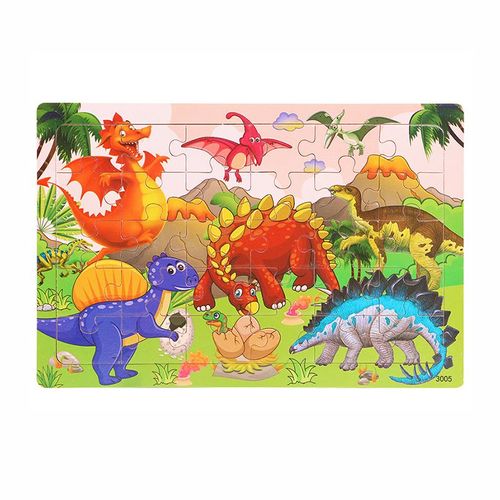 Puzzle Dinosaure Jurassique En Bois, 4 Styles, Jouet Éducatif De Noël Pour Enfants'âge Préscolaire, Dessins Animés
