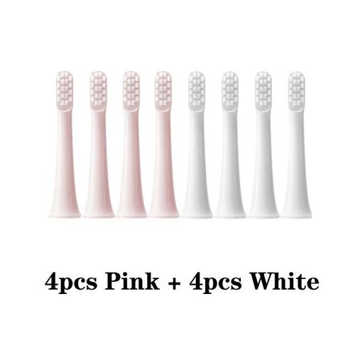 T¿ºtes de brosse de rechange pour aspirateur Xiaomi Mijia T100",brosse ¿¿ dents ¿¿lectrique sonique,buses adapt¿¿es,poils souples DuPont,"8 pi¿¿ces - Type 4White 4Pink