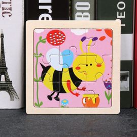 Abeille - Puzzle En Bois 3d Coloré Pour Enfants, Puzzle Cognitif, Animaux De Dessin Animé, Jouet Éducatif, Cadeau