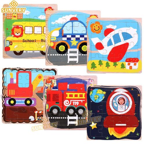 6-16pcsA - Puzzle en bois pour enfants'âge alth, Ensemble de jouets pour tout petits, Puzzle'animaux pour garçons et filles