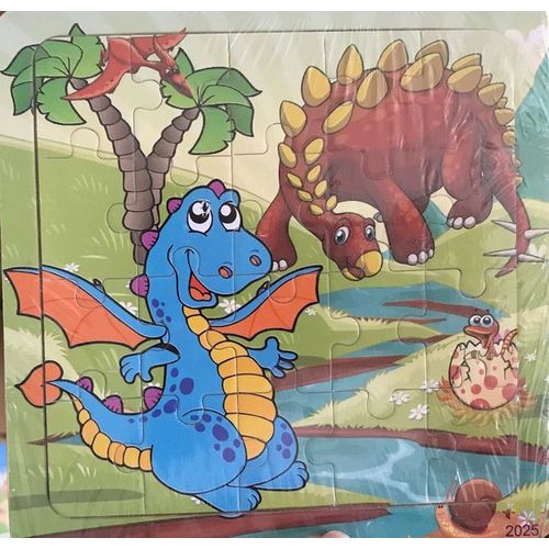 Dinosaure - Puzzle Montessori 20 pièces jouets pour bébé dessin animé Animal Puzzle 3D jeu de Puzzle apprentissage précoce jouets éducatifs pour enfants cadeau