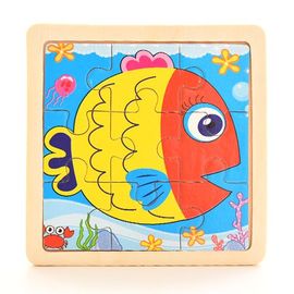 Poisson - Puzzle Montessori En Bois Pour Bébé, Jeu Pour Enfant, Puzzle 3d, Dessin Animé, Animaux, Jouets Pour Bébés, Pour Enfants De 1, 2 Et 3 Ans