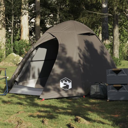 Vidaxl Tente De Camping À Dôme 2 Personne Marron Imperméable