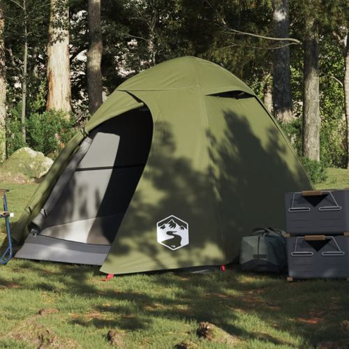 Vidaxl Tente De Camping À Dôme 2 Personnes Vert Olive Imperméable